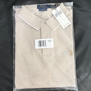 Polo by Ralph Lauren Men's Tan Striped Polo Shirt